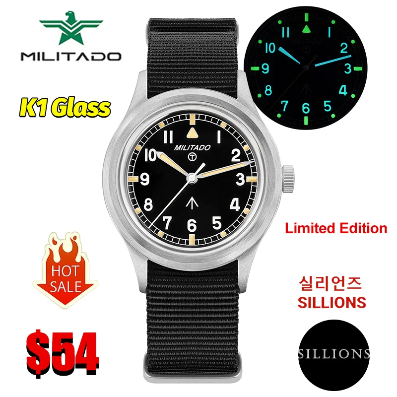 Militado ML22 Limited Edition Quartz Watch Miyota 2035 Movement K1 Glass Vintage thumbnail 2