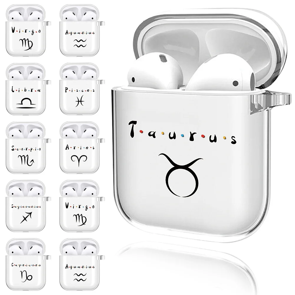 

Earphone Silicone Case for Apple AirPods 1st / 2nd Generation Anti-drop Constellation Print Wireless Bluetooth Headphone Cover