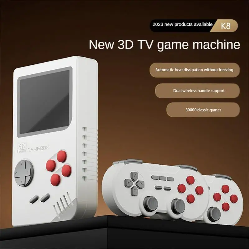 

New K8 Home Game Console Open Source 3d Dual 2.4g Handle Vs Video Game Console 4k With Heat Dissipation Nostalgic Gift