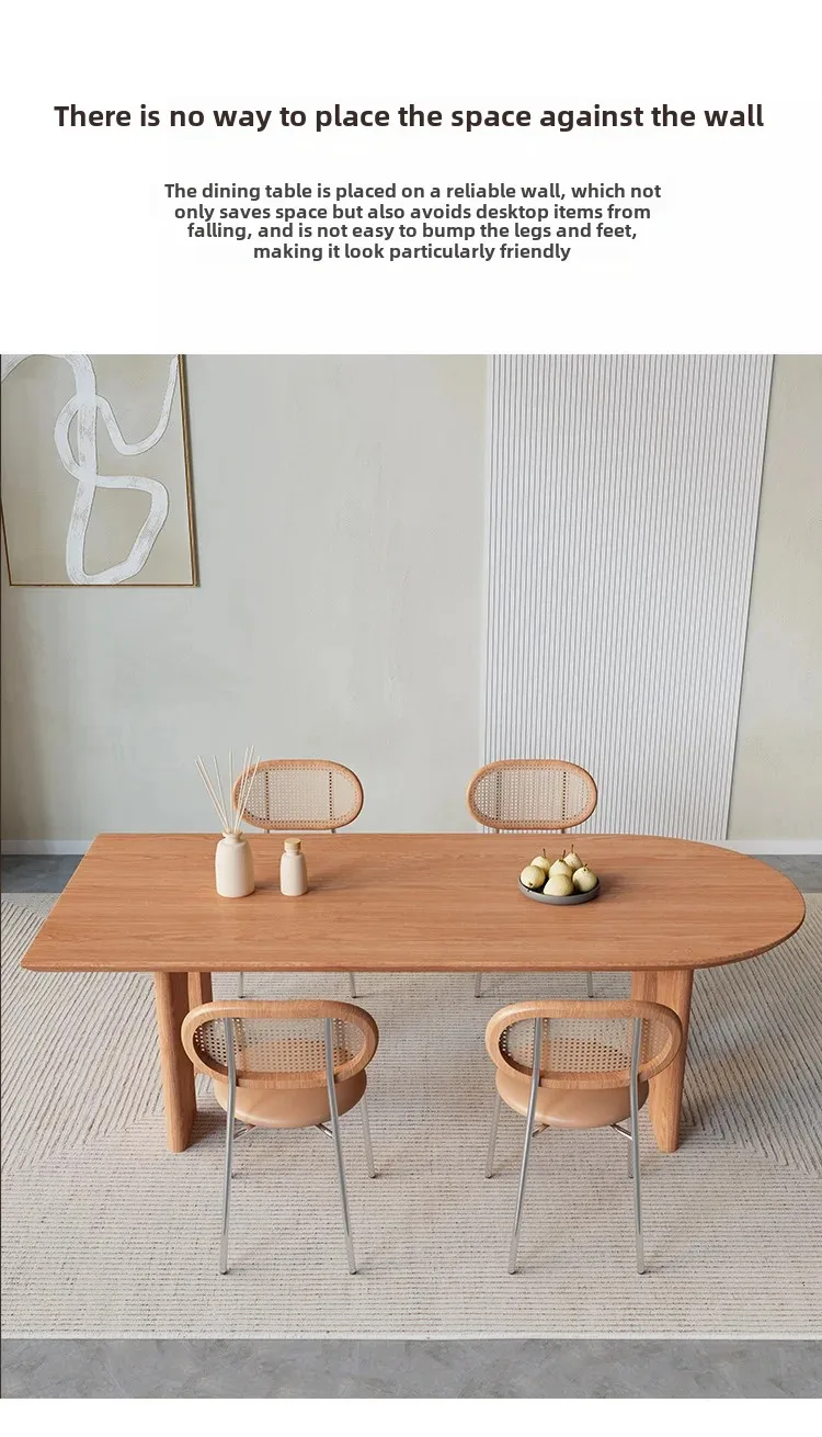 Solid Wood Island Dining Table Integrated Special-shaped Rectangular Wall Oval Household Desk Dining Table And Chair Combination