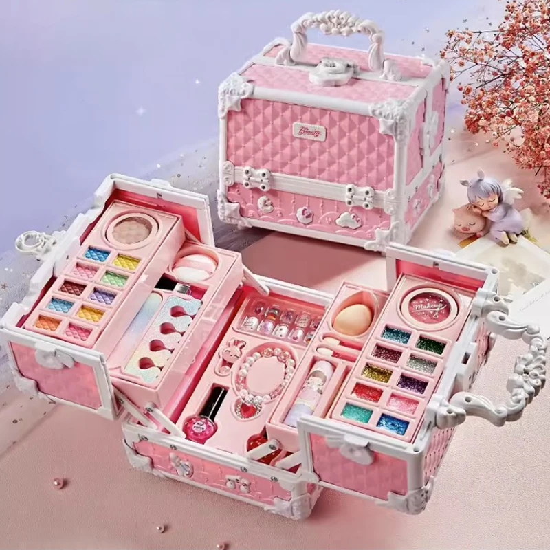 Makeup Set For Girls Makeup Box Suitcase Washable Makeup Kit Full Set ...