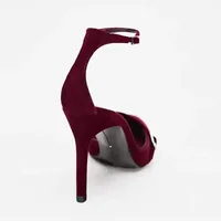 Elegant Burgundy Suede Ankle Strap High Heels Women Sexy Pointed Toe Buckle Strap Women Pumps Designer Party Shoes Heels Wedding - Image 4
