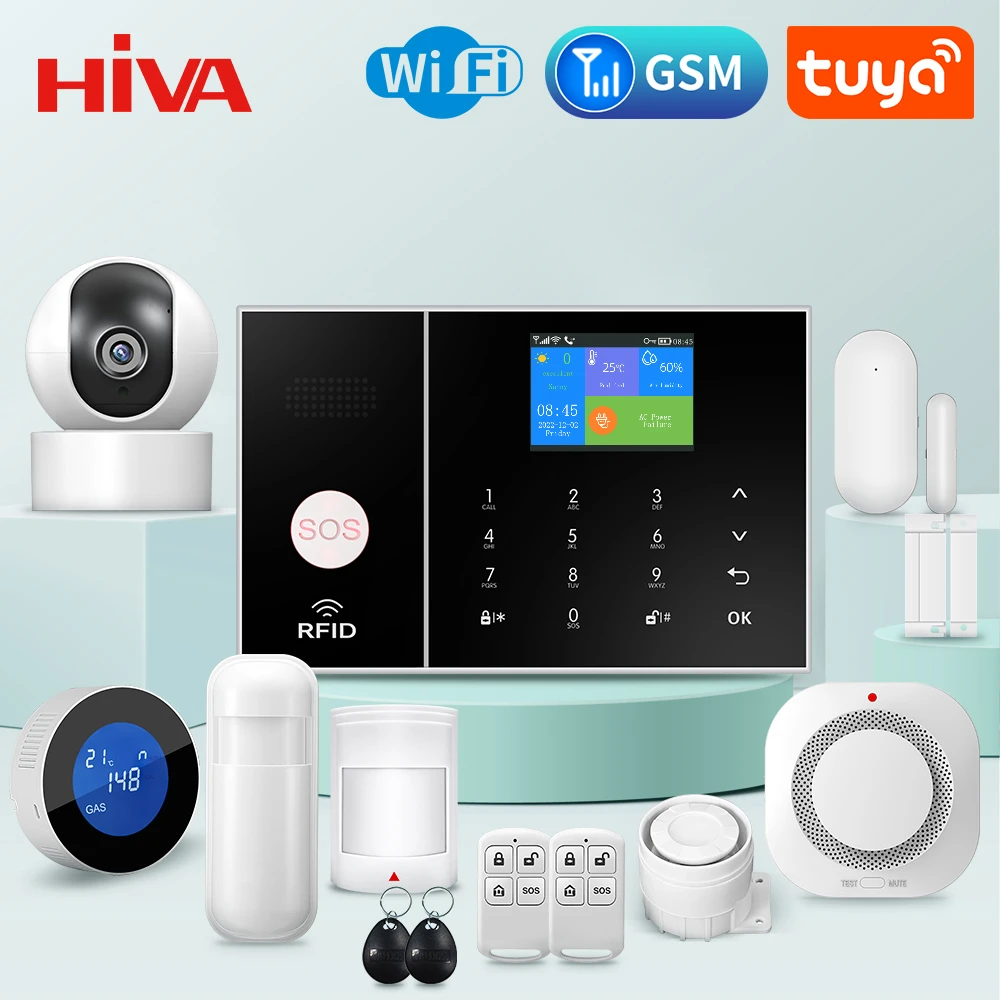Система охранной сигнализации HIVA с поддержкой Wi-Fi, GSM и Alexa система охранной сигнализации с поддержкой wi fi gsm gprs 433 мгц