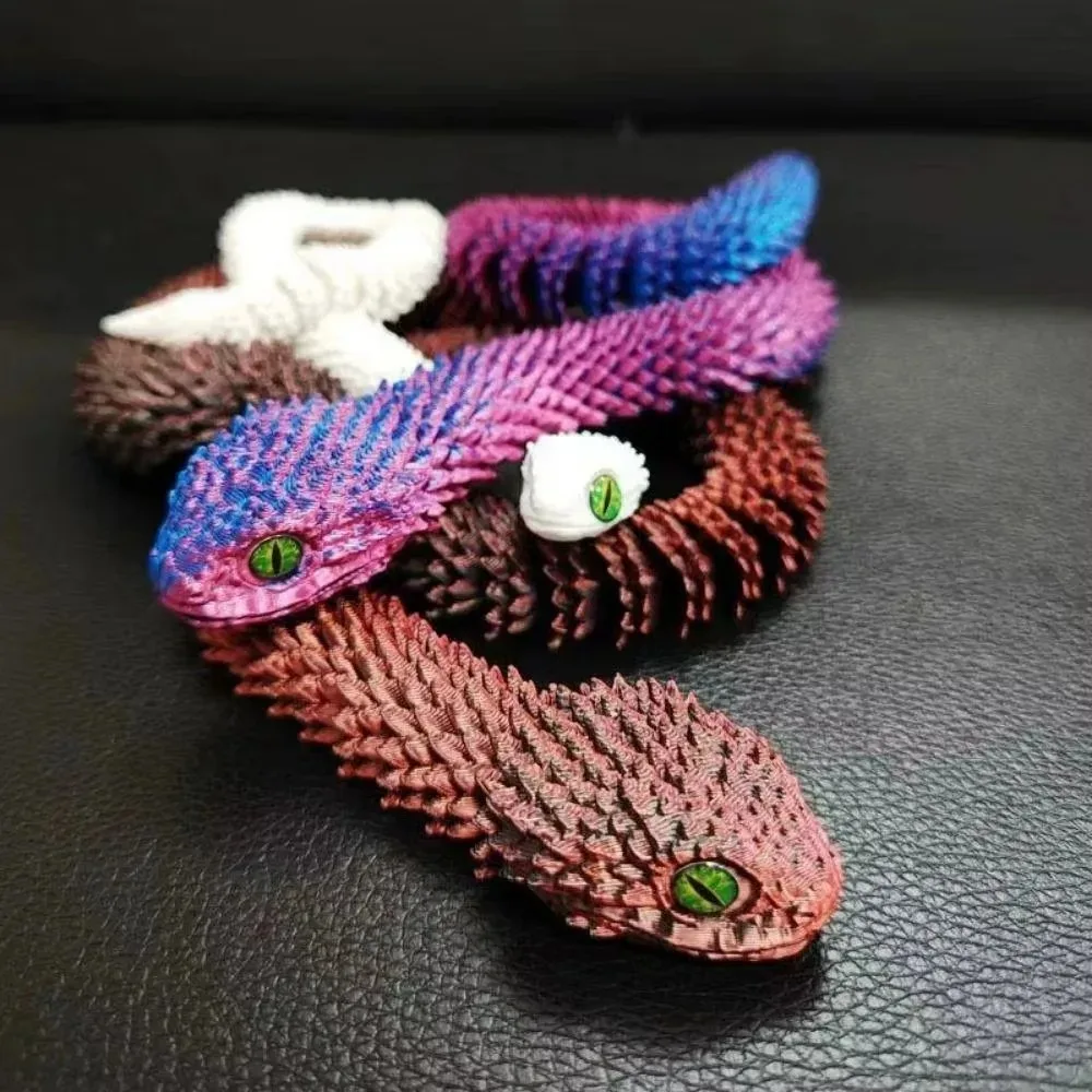 3D Printed Snake with Egg Joint Mobility Simulate Snake Ornament Desktop Home Animal Decoration Kids Desktop accessories