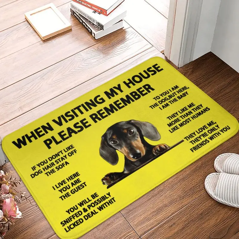 Напольный коврик под заказ с изображением таксы и собаки, нескользящий входной коврик, напольный коврик для домашних животных, коврик для гостиной, коврик для ног