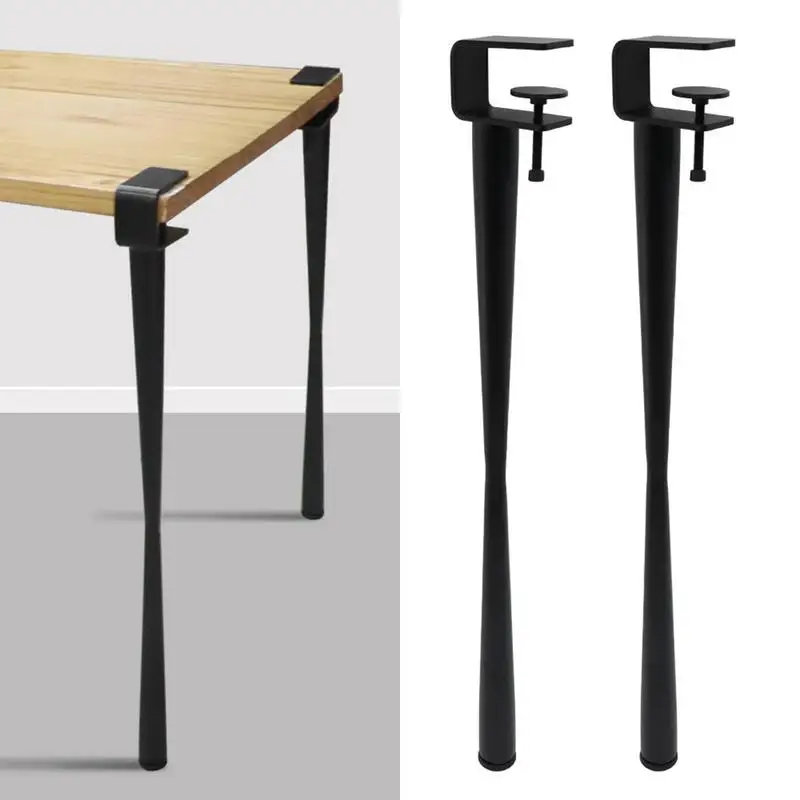 Adjustable Metal Table Legs Clamp On Easy-Fit No Drill Table Legs No Punching Design Clamp On Easy-Fit F-Shape Dining Desk Legs
