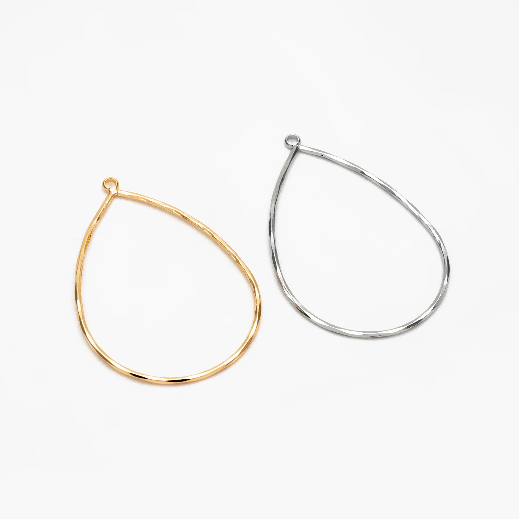 

10 шт. золотые подвески в форме слезы, Геометрическая флейта 46x31 мм, проводные подвесные кольца, аксессуары (флейта)