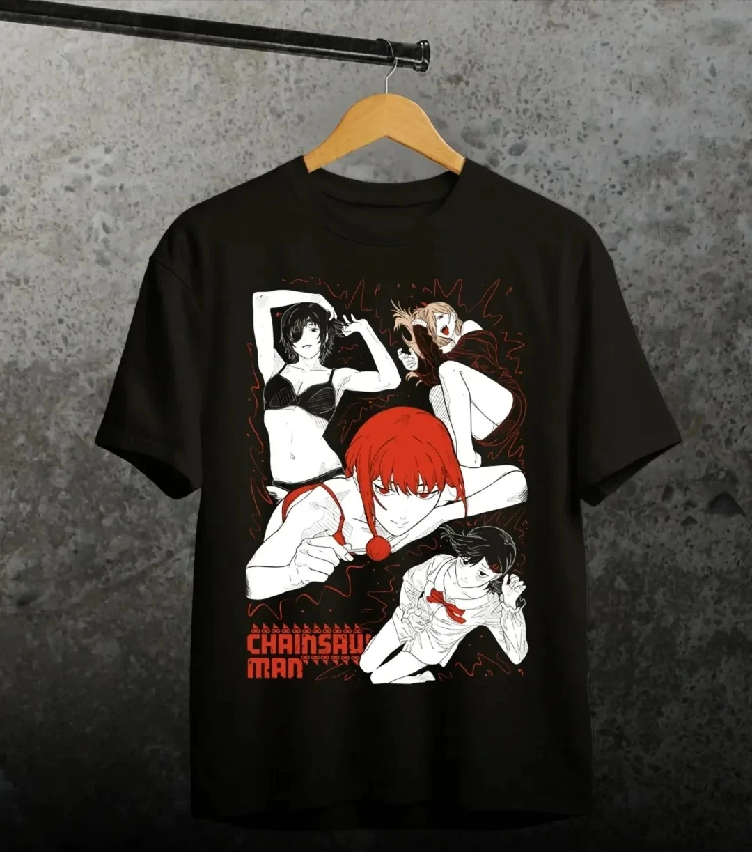 Chainsaw Man Anime Reze Denji Graphic Printed T-shirt Men's and Women's T-shirt Men's Top Sports T-shirt 2026 Summer New Tee
