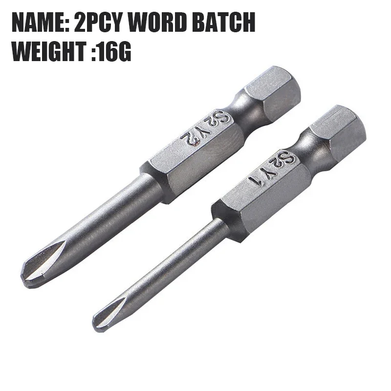 

2pcs Y-Type Screwdriver Bit Set 50mm Long S2 Alloy Steel Magnetic Screw Driver Y1 Y2 1/4" Hex Shank Batch Head Tool for Mechanic
