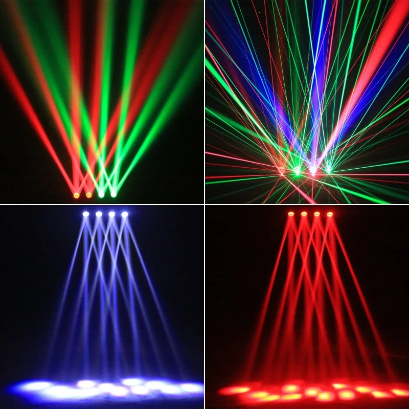 Four Head Full Color Beam Moving Head Light LED 150W RGBW DMX Controller Stage L