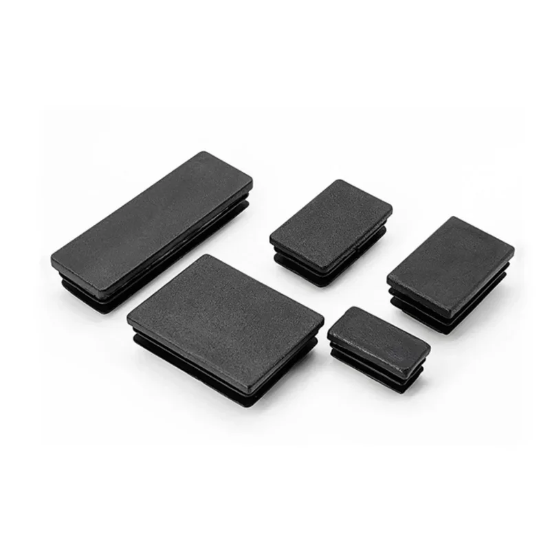 Pipe End Cap Square 10-60 15-100 Black Rectangular Tube Insert Plugs Furniture Foot Cover