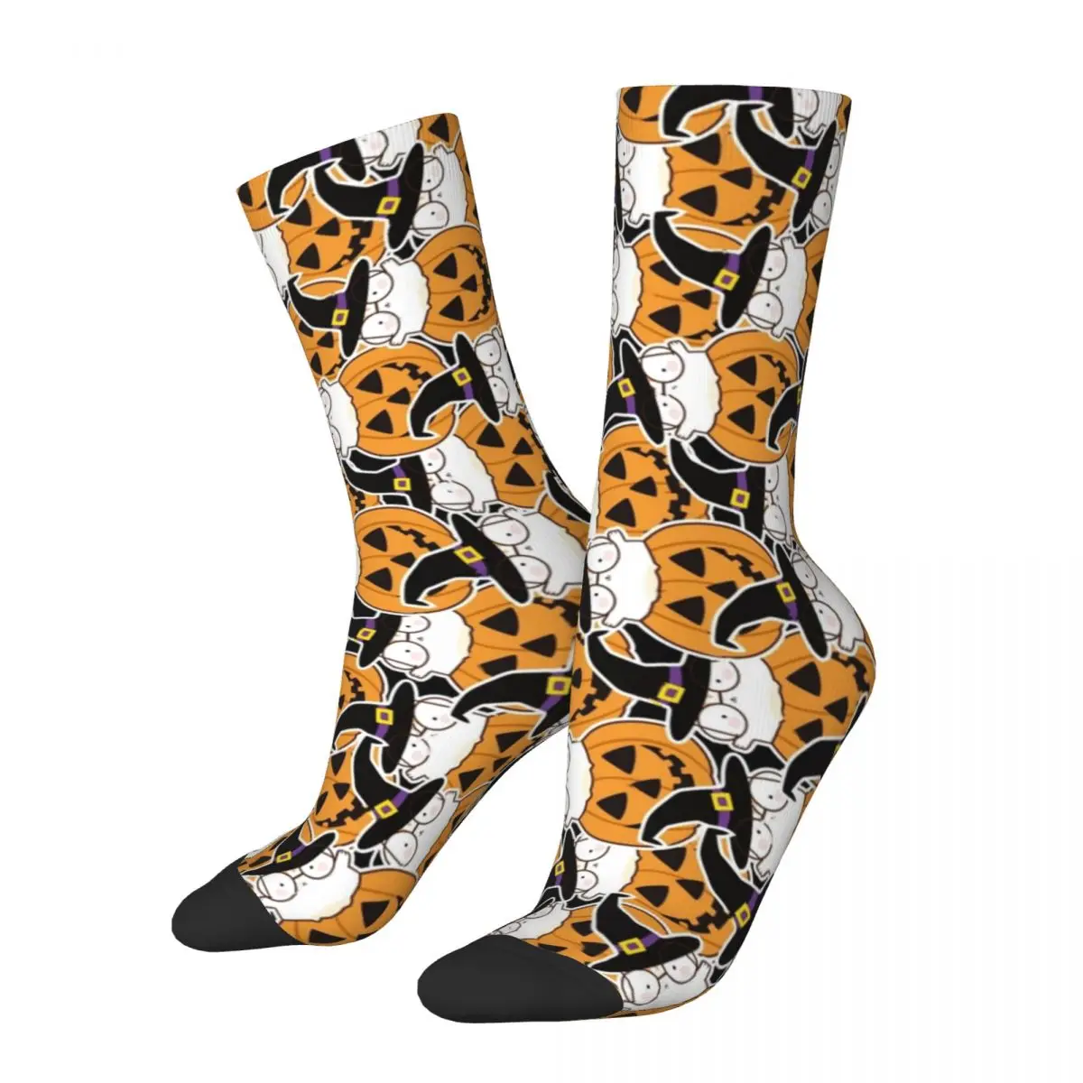 

New Men's Socks Casual Kawaii Cute Cats Halloween Pattern Sock Funny Pumpkin Graphic Women's Socks Spring Summer Autumn Winter