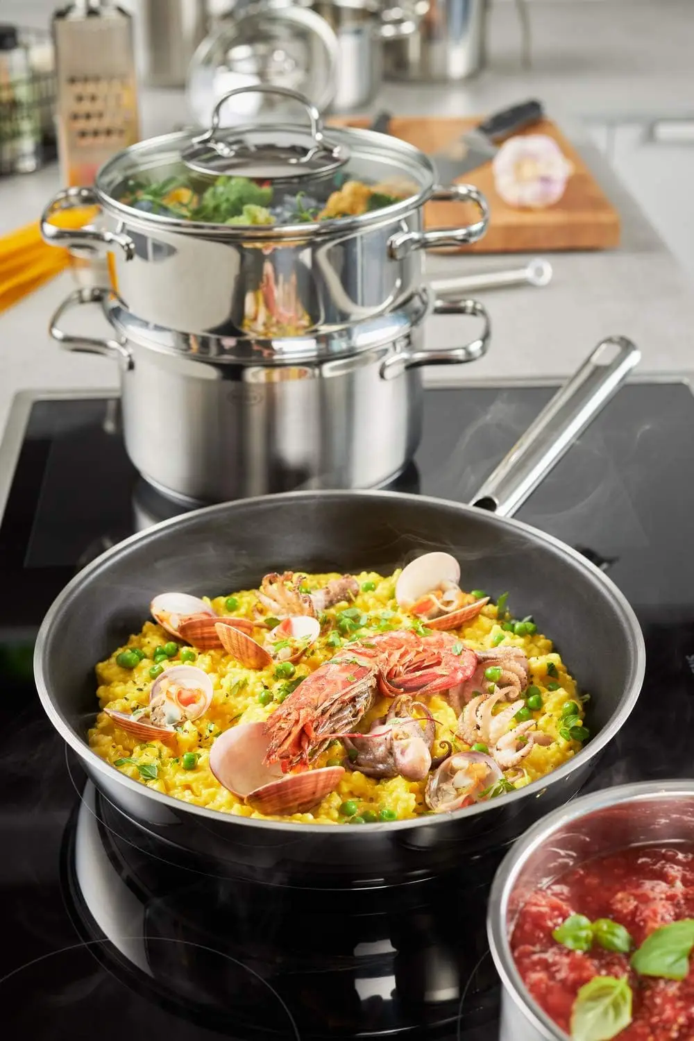 Diameter with Non-Stick Coating 3 Diameter, Stainless Steel, 24 cm, 3 Units 4