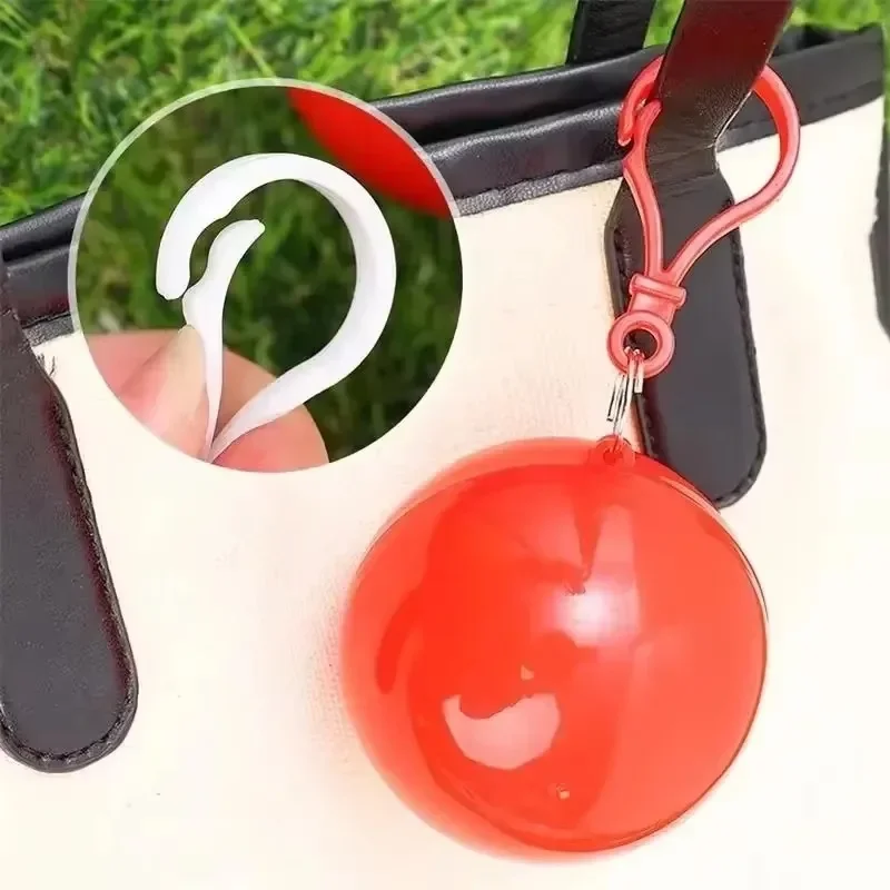Portable Raincoats Balls Colorful Raincoat Ball with Hook Disposable Waterproof Rain Ponchos Travel Camping Emergency Rain Coats raincoat poncho