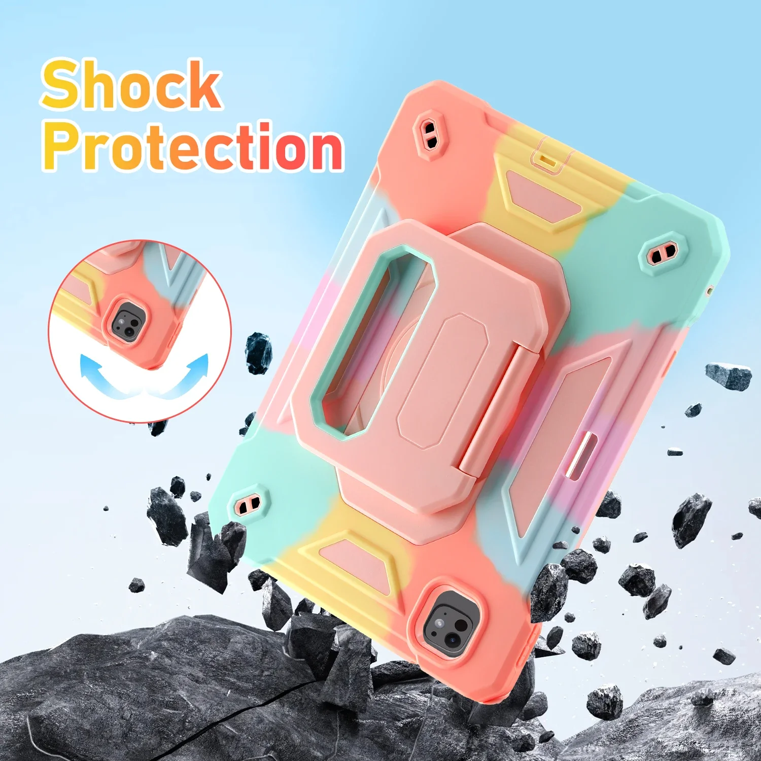 Premium 360-Degree Rotation Shockproof Tablet Stand Case