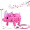 Electric Pull Line Animal Toy Pig with Luminous Music Walking with Traction Rope Animal Toys for Children Puzzle Toy 6