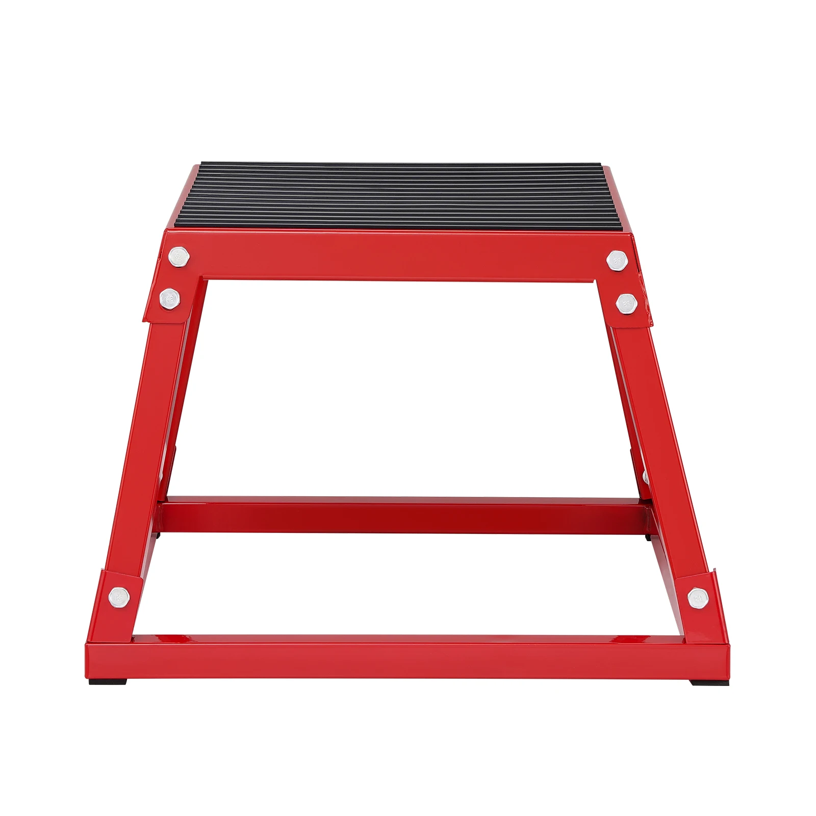 SucceBuy 12/18 Inch Metallic Plyometric Jump Box, Anti-Slip Step-Up for Home Gym Practice, Agility & Strength Training, Crimson 1