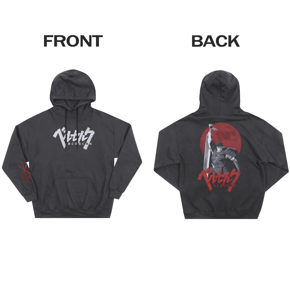Berserk Guts Printed Hoodie Japanese Anime Graphic Sweatshirt for Men Sportswear Cosplay Clothes Autumn/Winter Pullovers Unisex