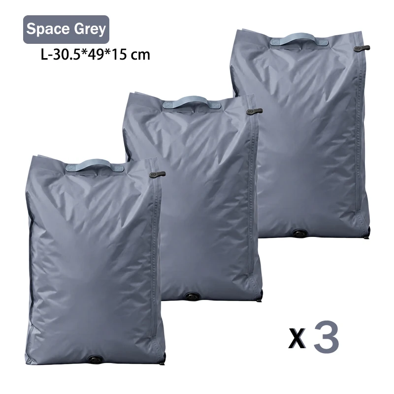 Vacuum Compression Packing Cubes and Waterproof Laundry Organizer Bag Set