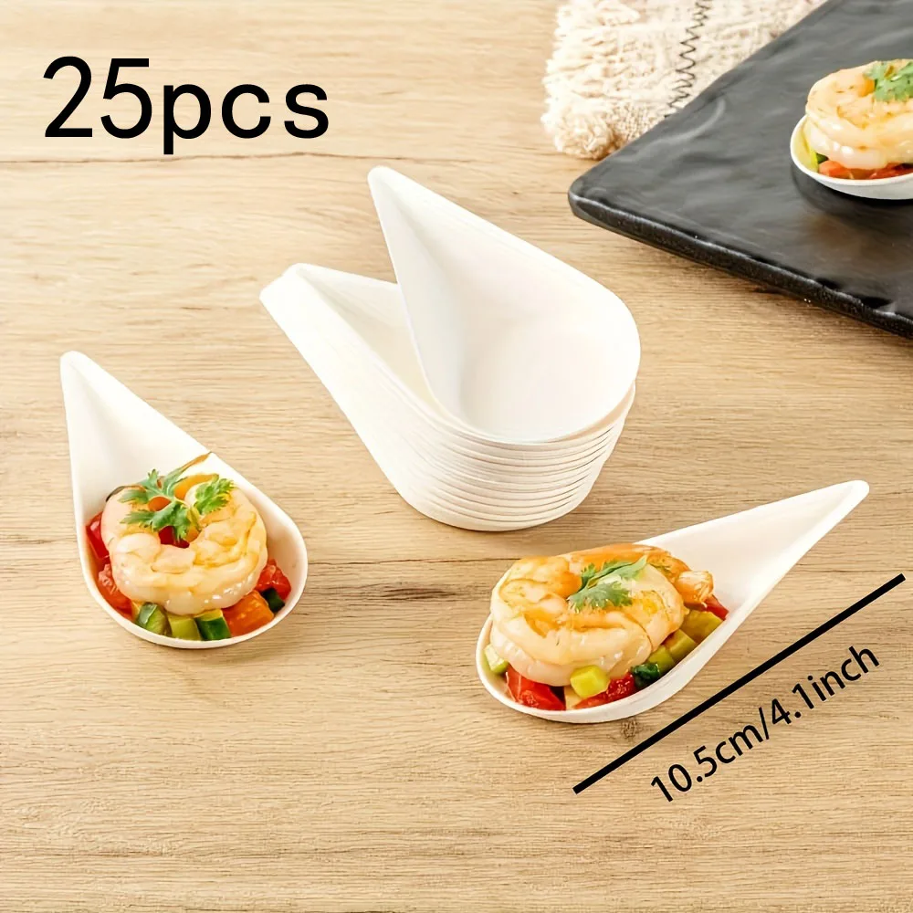 Disposable Paper Dessert Plates – High-Quality Water Drop Shaped Serving Trays – Eco-Fr... - SKU DPP12329 - UGI Packaging