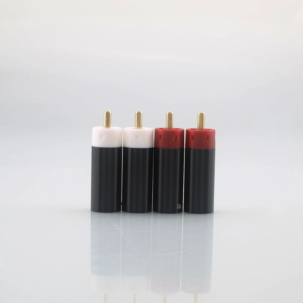 

4 шт. высококачественный Hi-Fi аудио позолоченный штекер RCA разъем 8 мм аудиокабель штекер