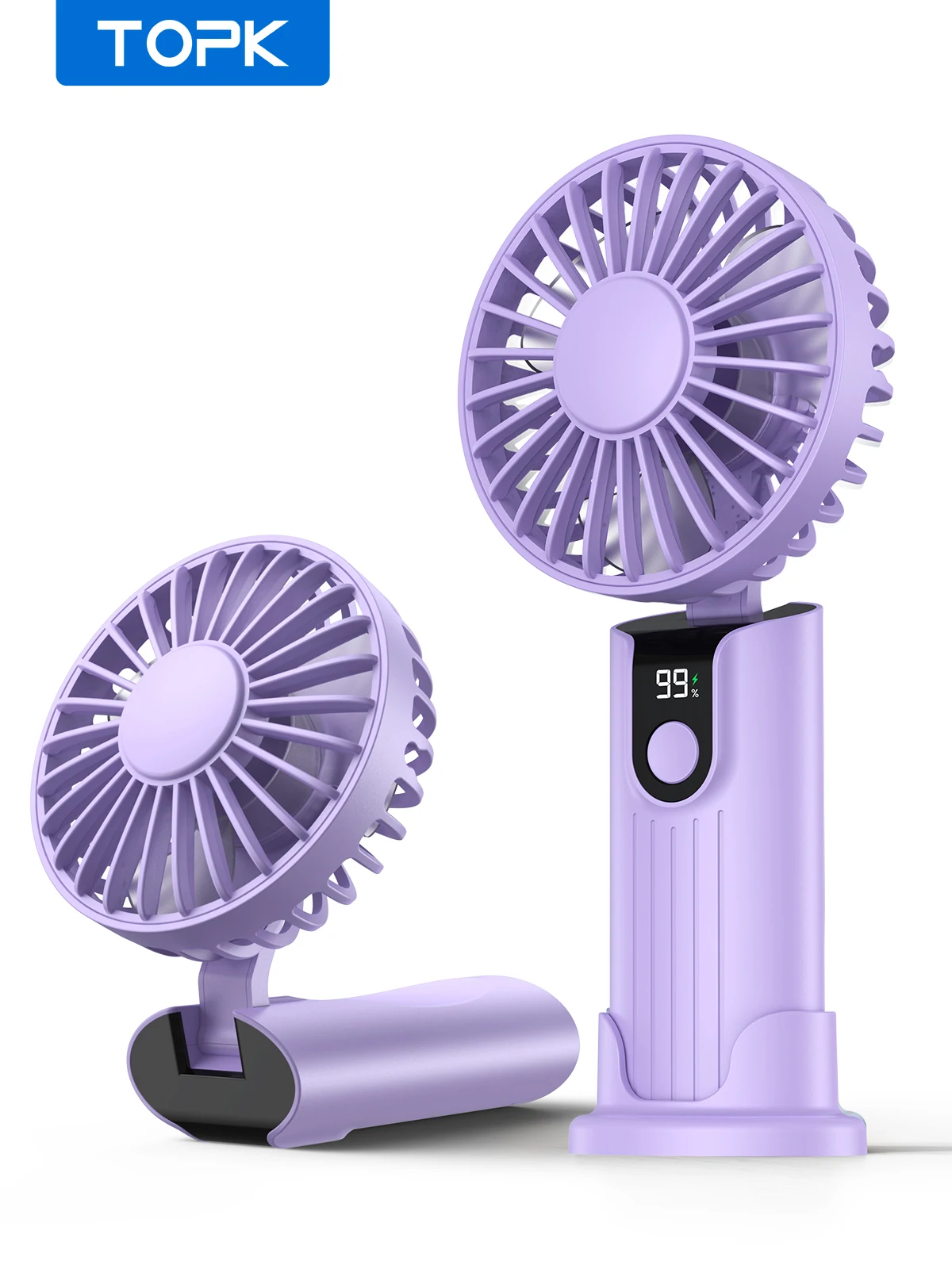 K38 Portable Handheld Fan,5000mAh 3 in 1 Multifunction Personal Travel Neck Fan