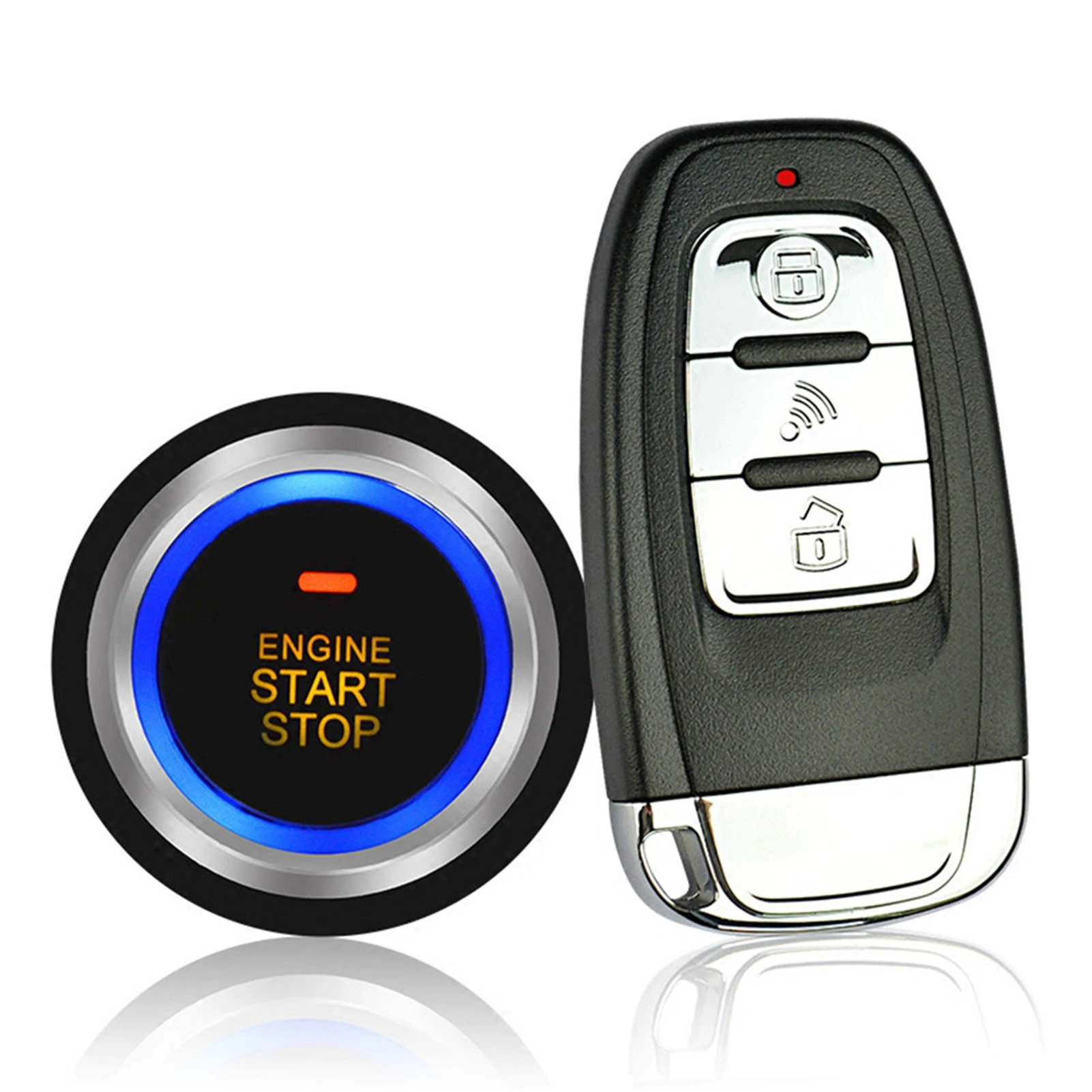 12V Keyless Entry System Car Start And Stop Buttons Keychain Kit Central Door Lock With Remote Control Universal Car Accessories