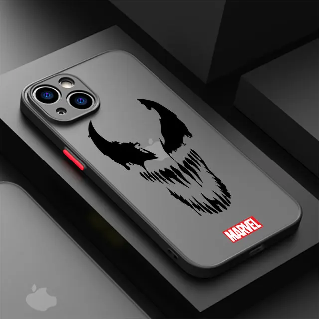 thumbnail image 1 of Funda para Apple iPhone 12 Mini 8 Plus 15 Pro 13 7 6S XS X XR SE 11 Pro 14 Pro Max cubierta dura PC de lujo Marvel Spiderman Ironman, 1 of 5