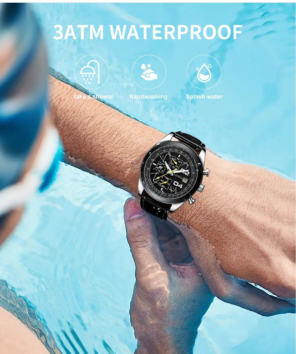Ever Move Brand Launches A New Men's Multifunctional Waterproof Timing Quartz Watch For High-End Luxury Business Sports
