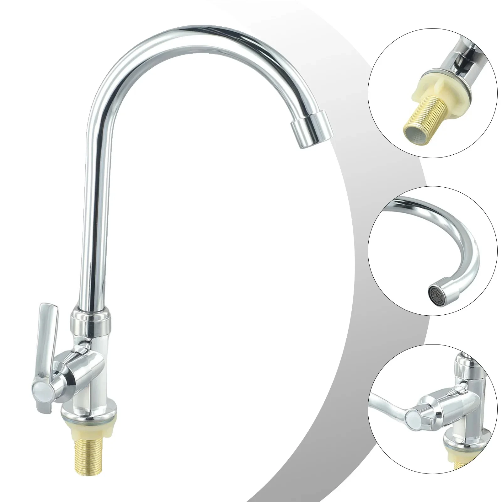 LSSH Sink Cold Taps Faucet Kitchen Sink Faucet Single Lever Hole Tap Cold Water Kitchen Faucet Single Cold Sink Vertical Faucet