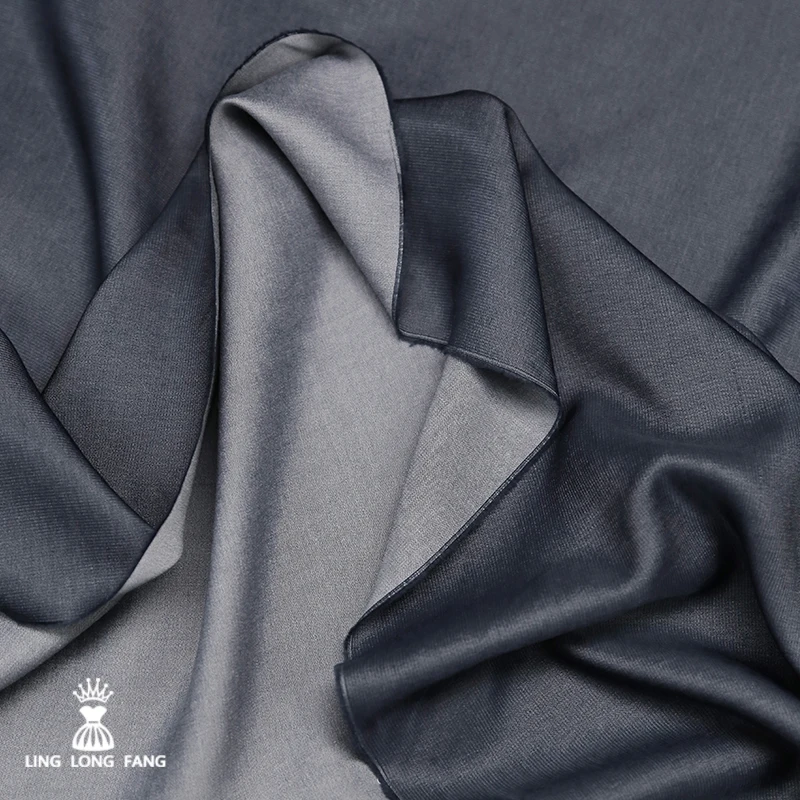 Super Soft Two-sided Solid Color Satin Fabric 60% Cotton Silky Glossy Wide-leg Pants Skirt Suit Designer Skin-friendly Fabric