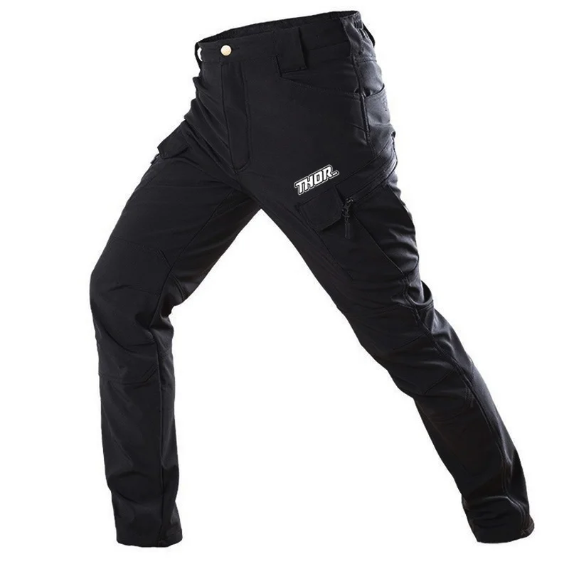 THORSOL Motorcycles Trousers Green Pantalon Ciclismo Hombre Mountain Bike Downhill Pants Enduro Bicycle Tactics Cargo Long Pants