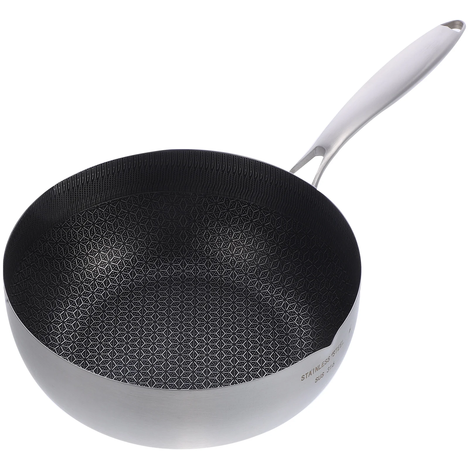 

Stainless Steel Saucepan Sauce Pot With Pour Spout Frying Pan Honeycomb Flat Bottom Cooking Pot Nonstick Induction Pot