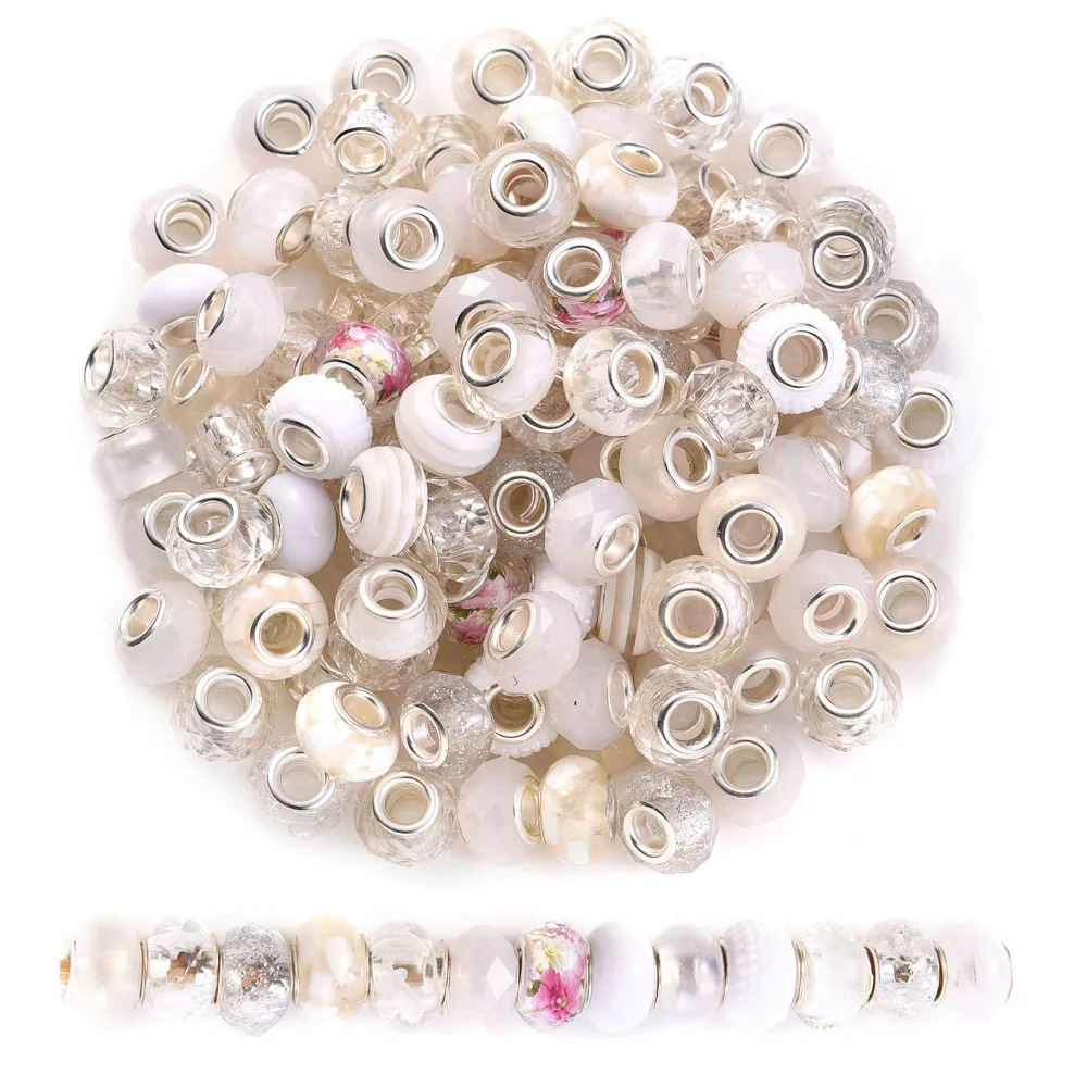 50 Stück 14 mm flache runde Acrylperlen mit großem Loch, gemischte Farben, Acryl-Abstandsperlen für DIY-Anhänger, Armband, Halskette, Schmuckherstellung – Detail 12