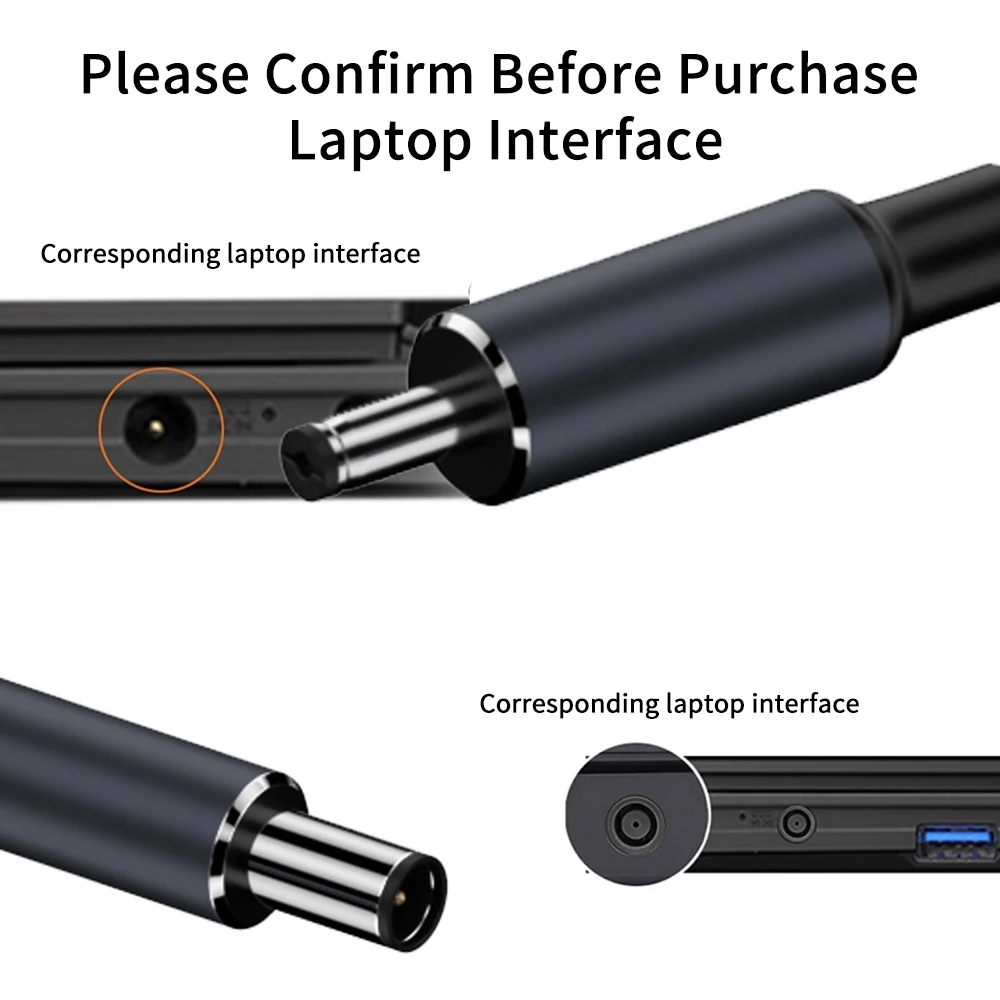 Versatile USB-C PD to DC Universal Laptop Charger Cable - 1.8M Length