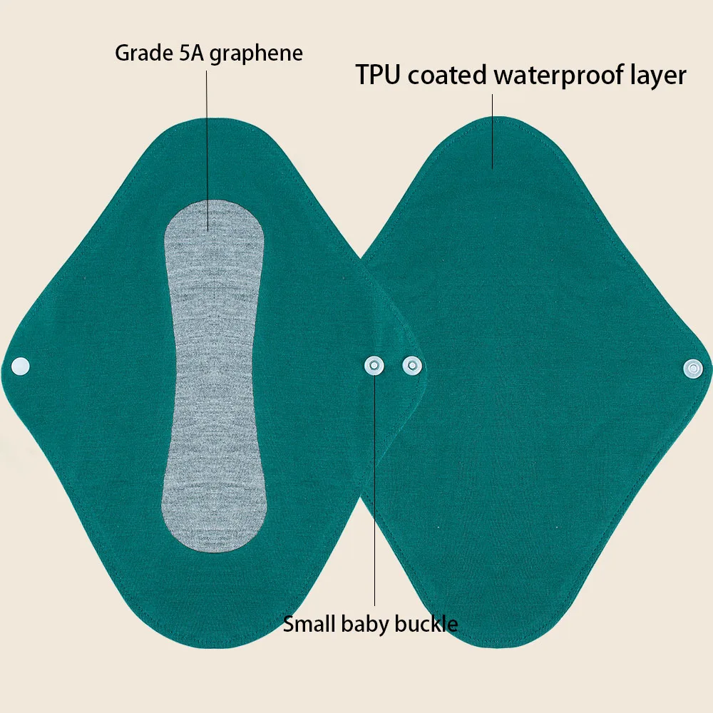 3pcs Women's Panties Washable Sanitary Napkin Hygiene Daily Towels Personal Health Hot Pressing Cotton Graphene Monthly Gaskets
