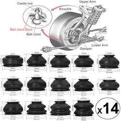 14x Universal Ball Joint Turn Rods Rubber Boot Dust Cover Replacement Control Arm Protector Car Suspension Steering Accessories