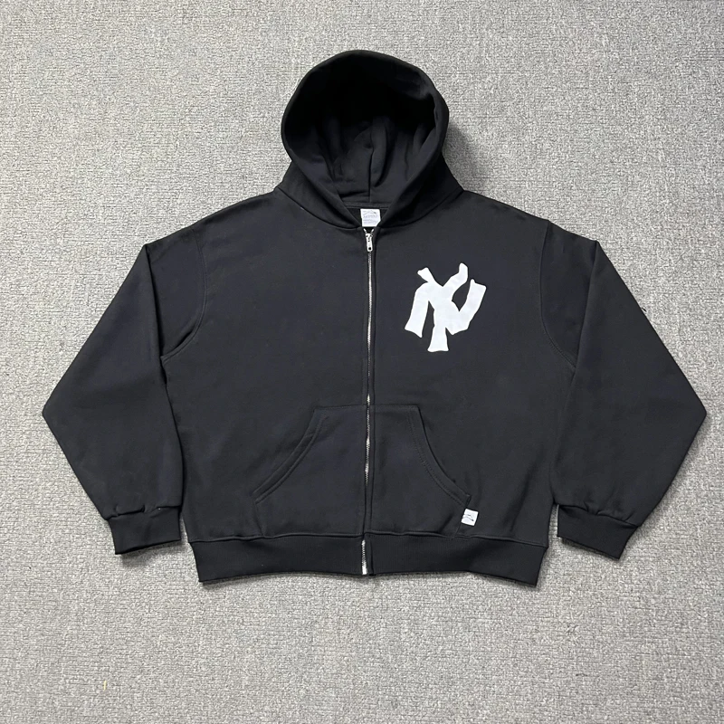 Streetwear AKIMBO Zipper Fleece Hoodies Men Women High Quality