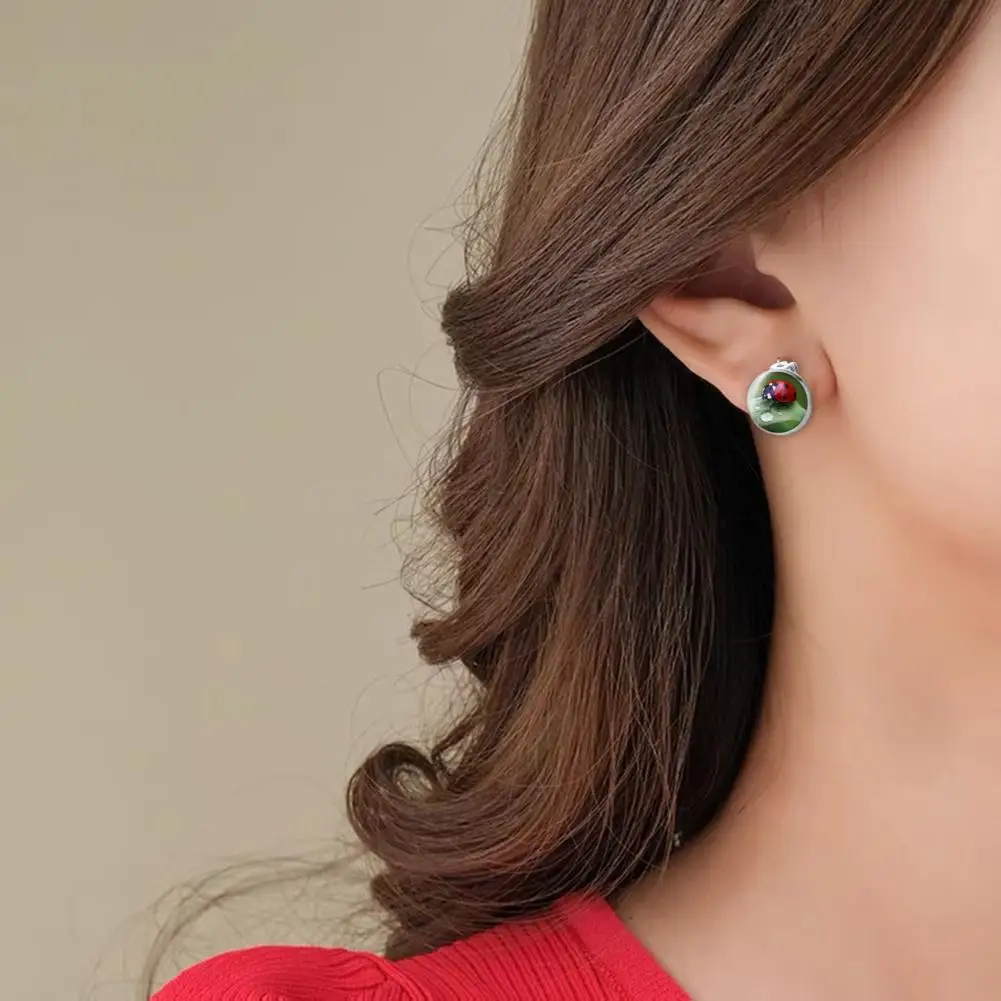 Ear Clips Cute Cartoon Decorative Clip Earrings Anime Jewelry Gift Women Cosplay Animal Circle Dot Party Earrings 2