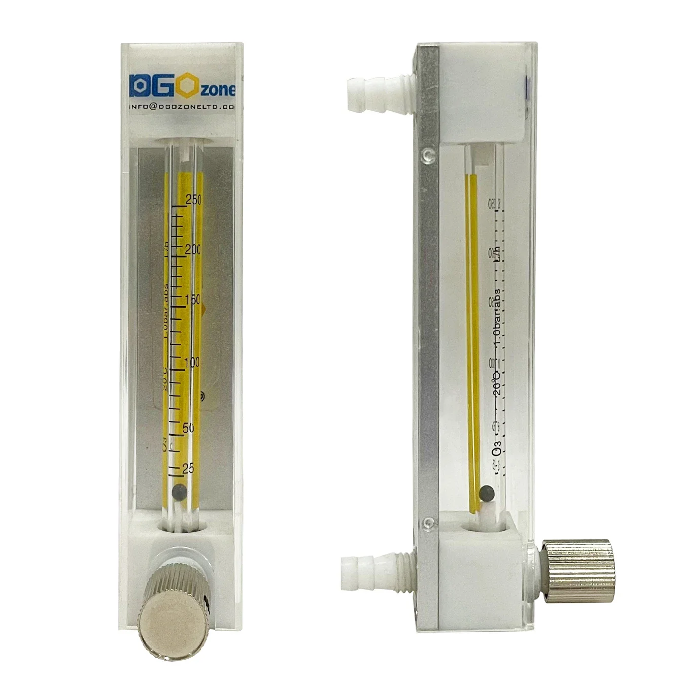 Yyhc25-250LPM Portable Ozone Flow Meter With Valve Ozone Resistance Rotameter PVDF Barb Connector Fitting Gas Flowmeter For Ozon
