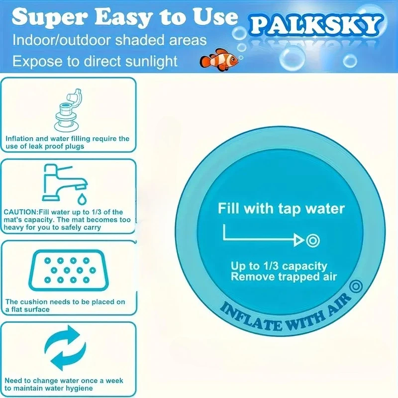 Cooling Water Mat For Pets Scratch Resistant Inflatable Ice Bed_voghion.com