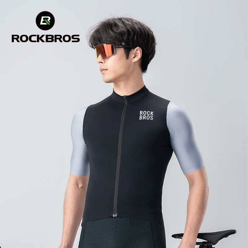 Bike Cycling Jersey ROCKBROS Men's Summer MTB Road Cycling Jersey Fashion Color Blocked 3D Cut Bike Jersey