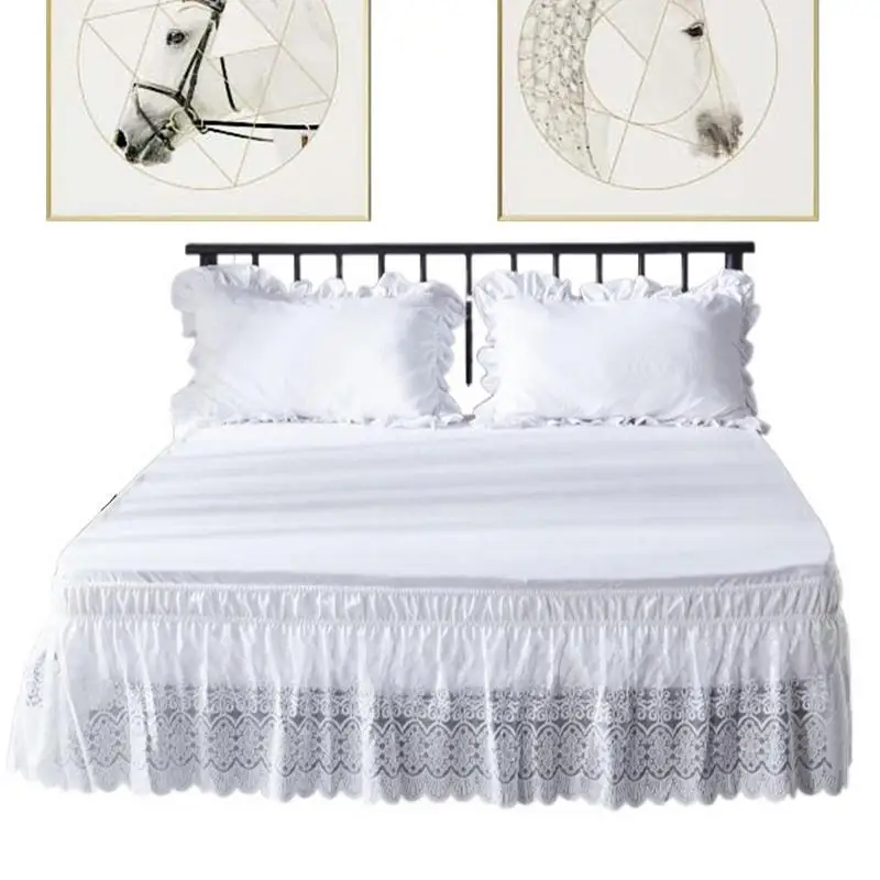 

Утолщенные бархатные юбки для кровати, защитный чехол для матраса с оборками, кружевная юбка для кровати, постельное белье с регулируемым ремнем