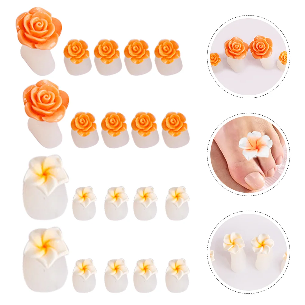 16 Pcs Toe Divider Spreaders Tool Separators for Pedicure Silica Gel Nail Salon Tools
