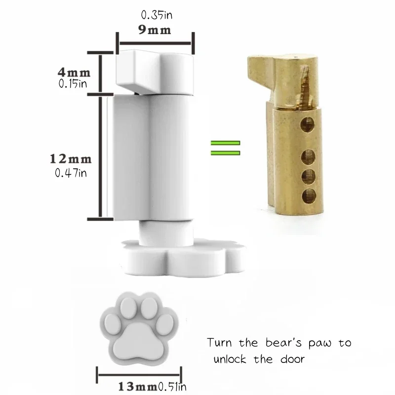 Universal Chastity Cage Lock Cylinder Bear Paw Cute Shape Can Pass Security Non-disposable Lock Key Accessories Keyless Open