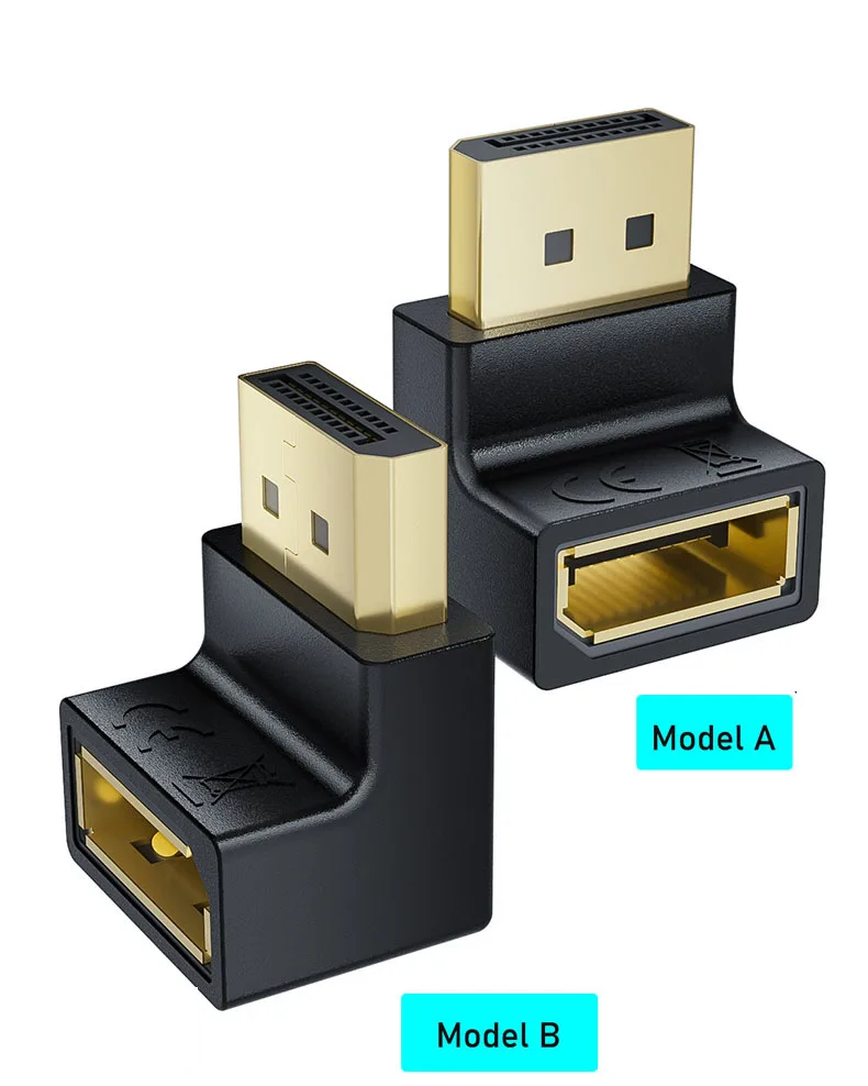 90 Degree Angled DisplayPort Adapter - 4K 144Hz Converter