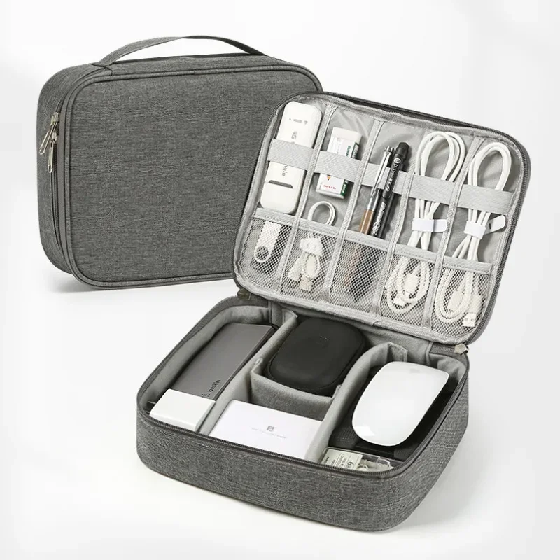Compact Waterproof Travel Cable Organizer - Portable USB Charger and Storage Solution