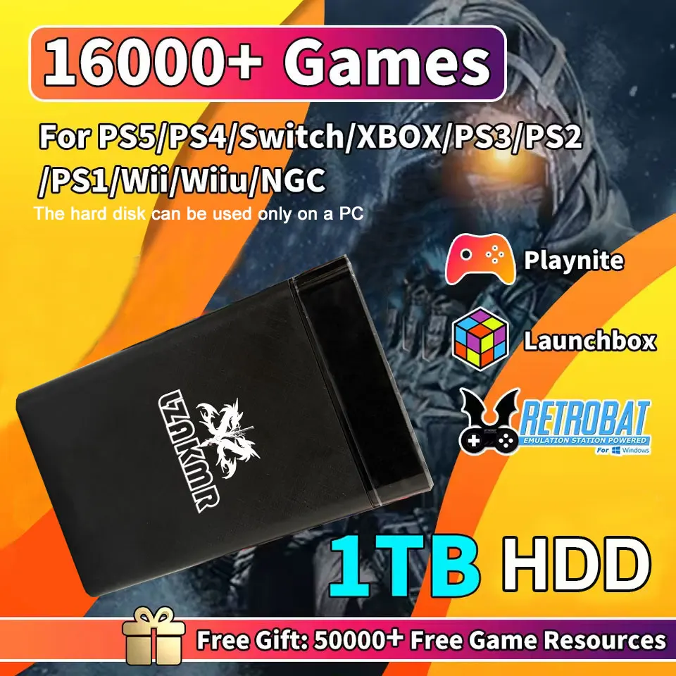 ポータブルレトロゲーム HDD PlayZone 1TB Launchbox/Playnite