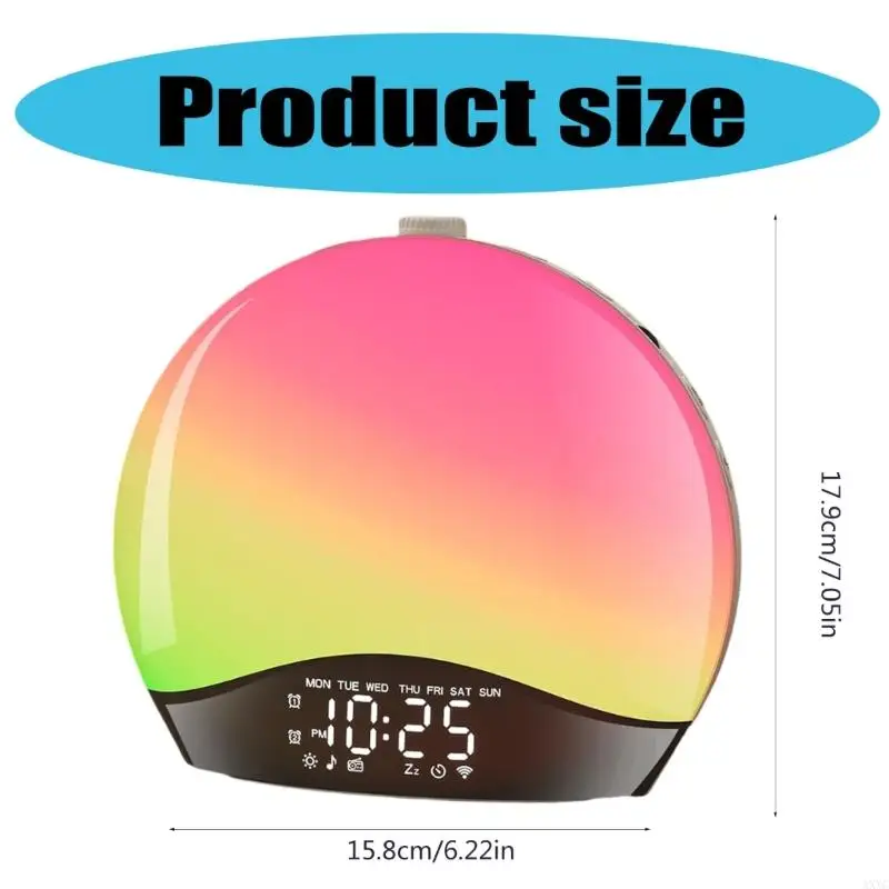 AXYC Modern Digital Clock Wake Up Light Alarm Clock Offering Eye Friendly LED Illumination Type C Input/USB Charger Output 6