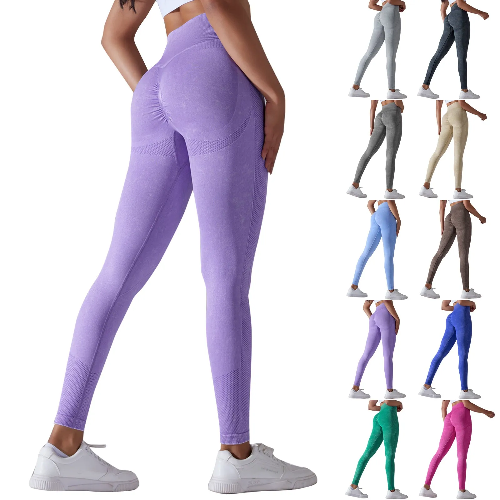 

Women's Fashion Seamless Crescent High Waist Tight Hip Lifting Yoga Pants Sports Fitness Nine Minute Pants for Female Pants